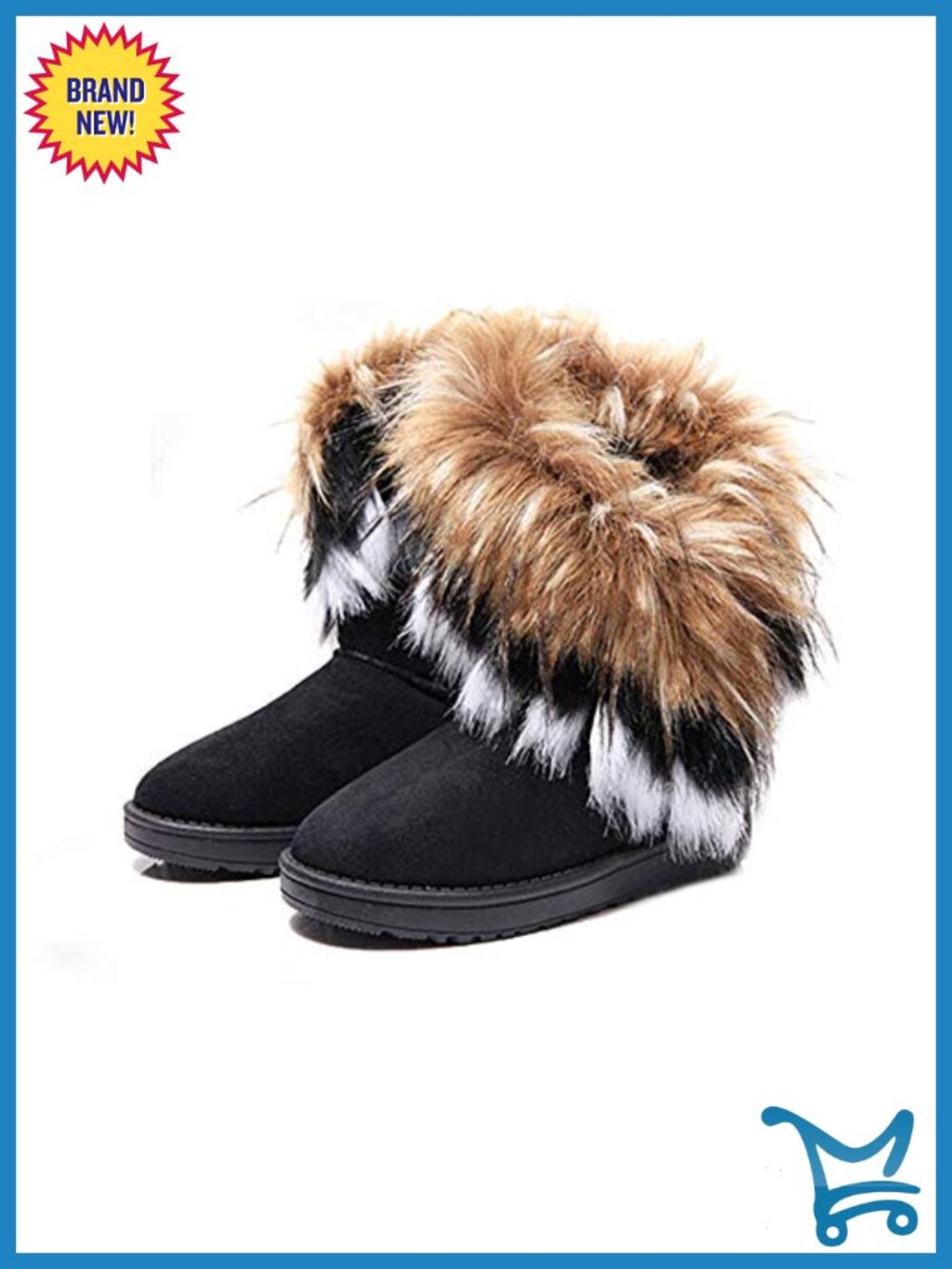 Faux Fur Tassel Winter Snow Boot Suede Flat Ankle Boots